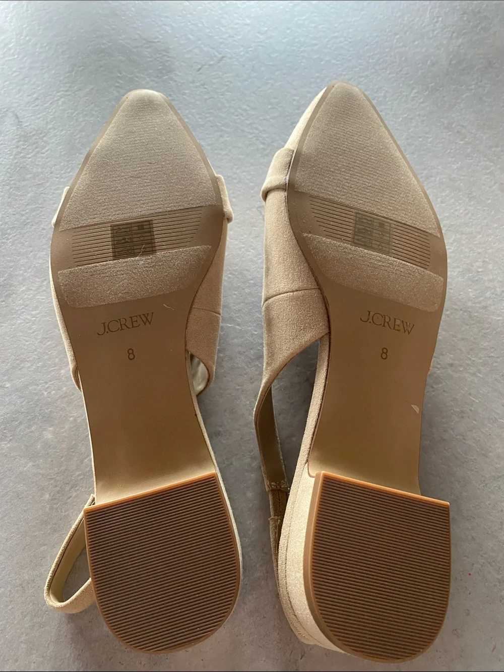 J. Crew Beige Suede Slingback Flats. Suede feel. Size 8.  Excellent condition.